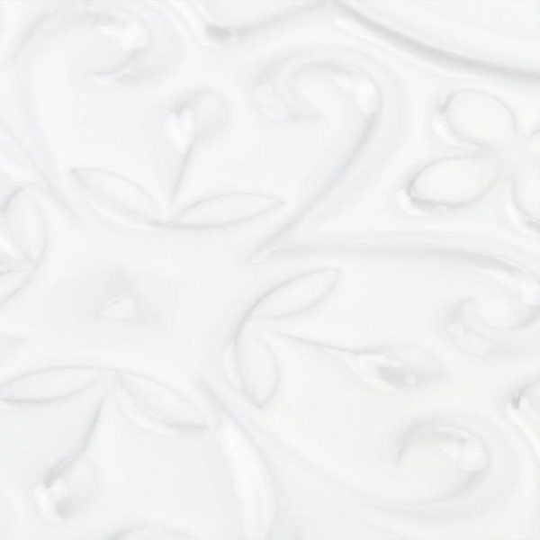 Shower | 1 sq. ft. Byzantine Florid Bianco White 6×7 Arabesque Polished Ceramic Wall Tile Bianco Florid Arabesque Backsplash & Kitchen Backsplash & Kitchen