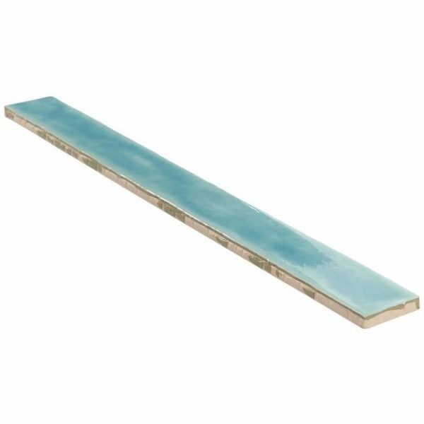 Shower | 1 sq. ft. Carolina Bay 2×20 Polished Crackled Ceramic Wall Tile- Blue + Turquoise Bay Backsplash & Kitchen Backsplash & Kitchen