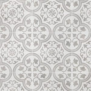 Shower | 1 sq. ft. Cascais Silver Ornate 9×9 Matte Porcelain Tile Silver Ornate Bathroom Bathroom