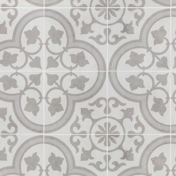 Shower | 1 sq. ft. Cascais Silver Ornate 9×9 Matte Porcelain Tile Silver Ornate Bathroom Bathroom