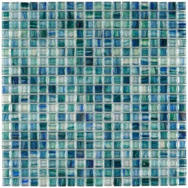 Shower | 1 sq. ft. Celeste Summery Bloom Green 1×1 Glass Polished Mosaic Tile Summery Bloom Bathroom Bathroom