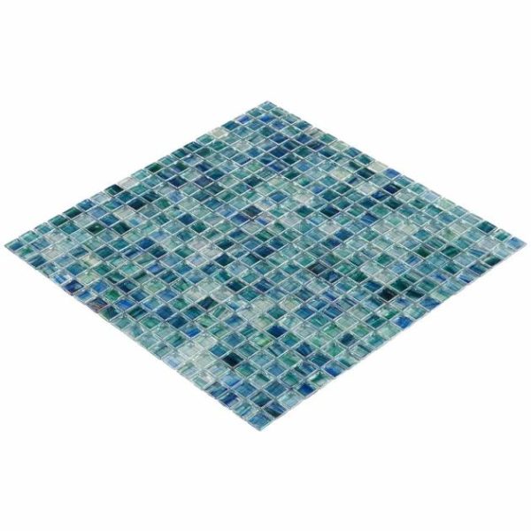 Shower | 1 sq. ft. Celeste Summery Bloom Green 1×1 Glass Polished Mosaic Tile Summery Bloom Bathroom Bathroom