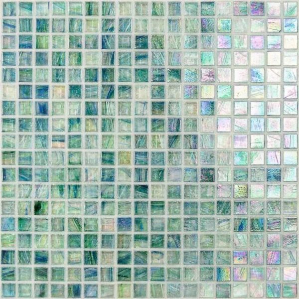 Shower | 1 sq. ft. Celeste Summery Bloom Green 1×1 Glass Polished Mosaic Tile Summery Bloom Bathroom Bathroom