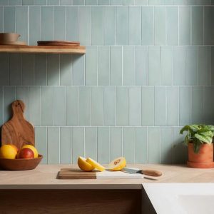 Shower | 1 sq. ft. Color One Robin Egg Blue 2×8 Matte Cement Tile Egg Blue Backsplash & Kitchen Backsplash & Kitchen