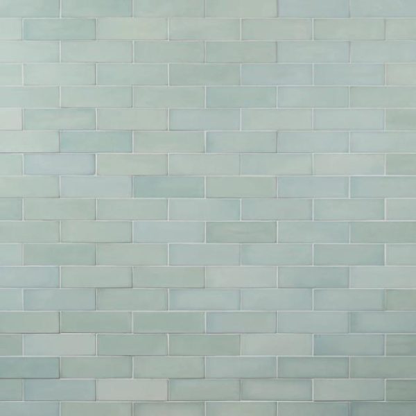 Shower | 1 sq. ft. Color One Robin Egg Blue 2×8 Matte Cement Tile Egg Blue Backsplash & Kitchen Backsplash & Kitchen