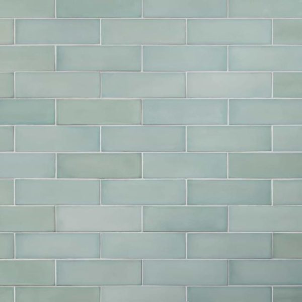 Shower | 1 sq. ft. Color One Robin Egg Blue 2×8 Matte Cement Tile Egg Blue Backsplash & Kitchen Backsplash & Kitchen