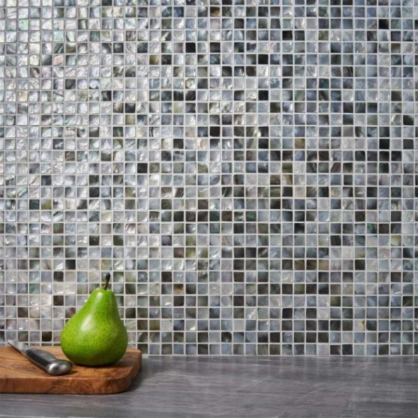 Shower | 1 sq. ft. Deep Sea Black Pearl 1×1 Square Pattern Polished Mosaic Tile Squares Backsplash & Kitchen Backsplash & Kitchen