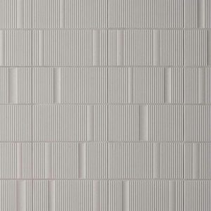 Shower | 1 sq. ft. Division Silver 8×16 Fluted 3D Matte Ceramic Wall Tile Silver Backsplash & Kitchen Backsplash & Kitchen