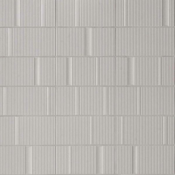 Shower | 1 sq. ft. Division Silver 8×16 Fluted 3D Matte Ceramic Wall Tile Silver Backsplash & Kitchen Backsplash & Kitchen