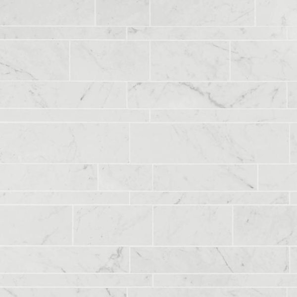 Shower | 1 sq. ft. DreamStone Carrara Giola Railroad Polished Porcelain Mosaic Railroad Polished Backsplash & Kitchen Backsplash & Kitchen