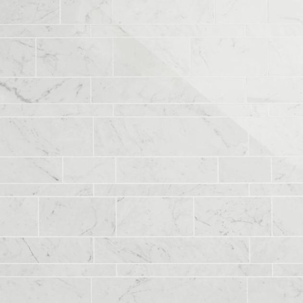 Shower | 1 sq. ft. DreamStone Carrara Giola Railroad Polished Porcelain Mosaic Railroad Polished Backsplash & Kitchen Backsplash & Kitchen