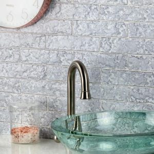 Shower | 1 sq. ft. Easton Mesa White 2×8 Handmade Glazed Clay Brick Textured Subway Tile Polished White Backsplash & Kitchen Backsplash & Kitchen