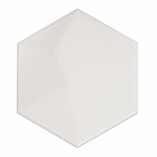 Shower | 1 sq. ft. Exagoni Dimension White 6×7 3D Hexagon Blanco Matte Ceramic Wall Tile Dimension White Matte Bathroom Bathroom