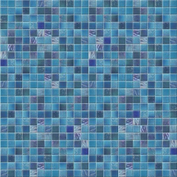 Shower | 1 sq. ft. Fairy Blue 2×2 Polished Glass Mosiac Tile Blue Bathroom Bathroom