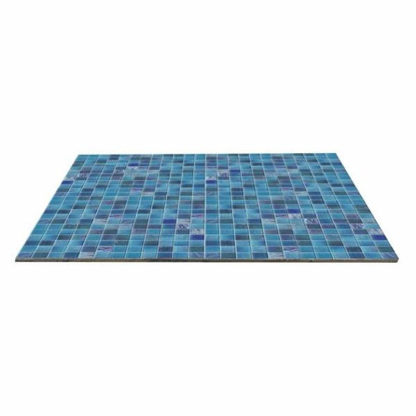 Shower | 1 sq. ft. Fairy Blue 2×2 Polished Glass Mosiac Tile Blue Bathroom Bathroom