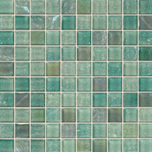 Shower | 1 sq. ft. Fairy Green 1×1 Polished Glass Mosiac Tile Green Bathroom Bathroom