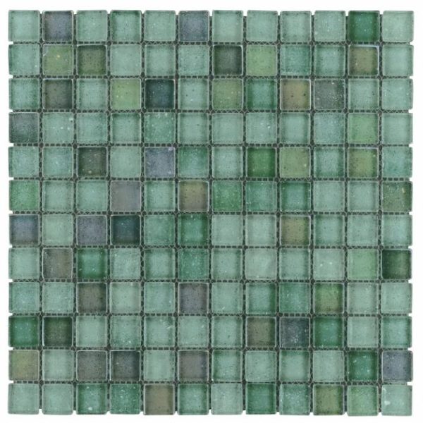 Shower | 1 sq. ft. Fairy Green 1×1 Polished Glass Mosiac Tile Green Bathroom Bathroom