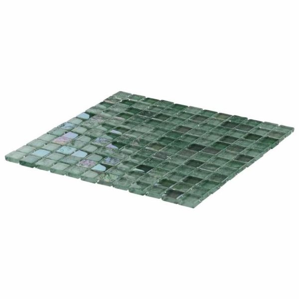 Shower | 1 sq. ft. Fairy Green 1×1 Polished Glass Mosiac Tile Green Bathroom Bathroom