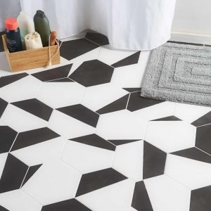 Shower | 1 sq. ft. HexArt Pop Nero 8″ Hexagon Matte Porcelain Tile Pop Nero 8 Bathroom Bathroom