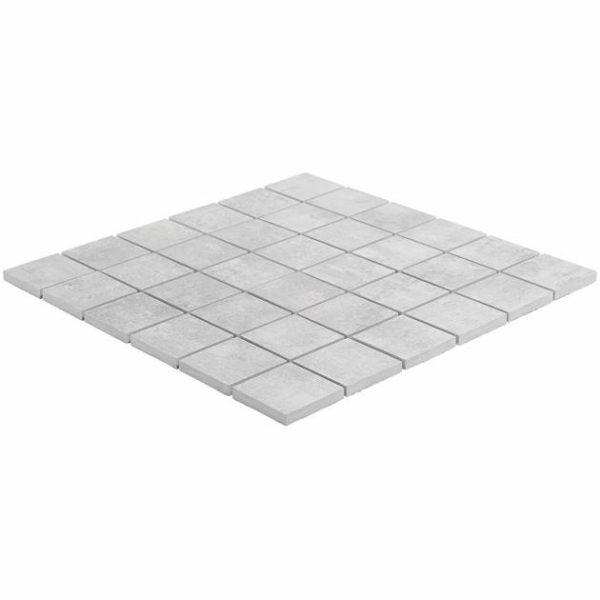 Shower | 1 sq. ft. Holland Fog Medium Gray 2×2 Matte Porcelain Mosaic Tile Fog Gray Matte Bathroom Bathroom