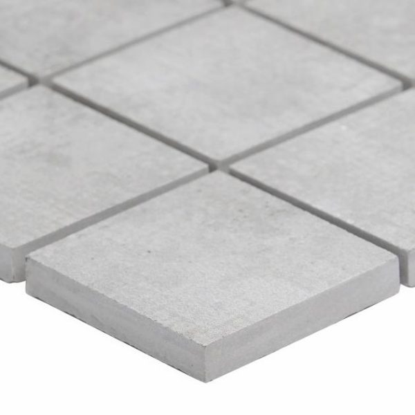 Shower | 1 sq. ft. Holland Fog Medium Gray 2×2 Matte Porcelain Mosaic Tile Fog Gray Matte Bathroom Bathroom