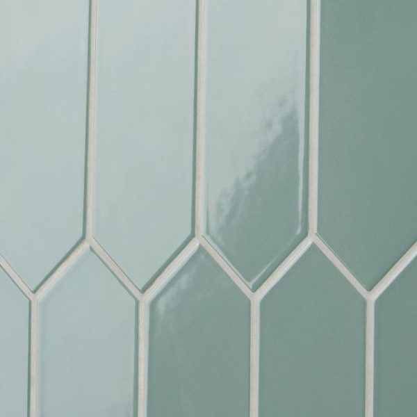 Shower | 1 sq. ft. Kent Jade Green 3×12 Picket Polished Ceramic Wall Tile Jade Backsplash & Kitchen Backsplash & Kitchen