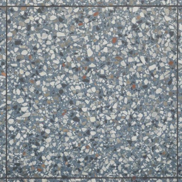 Shower | 1 sq. ft. Kobe Flakes Ocean Blue 24×24 Terrazzo Look Matte Porcelain Tile Ocean Blue Bathroom Bathroom