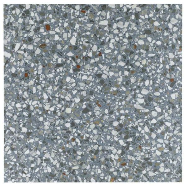 Shower | 1 sq. ft. Kobe Flakes Ocean Blue 24×24 Terrazzo Look Matte Porcelain Tile Ocean Blue Bathroom Bathroom