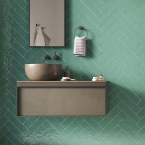 Shower | 1 sq. ft. Lancaster Open Seas Green 3×12 Polished Ceramic Wall Tile Open Seas Backsplash & Kitchen Backsplash & Kitchen