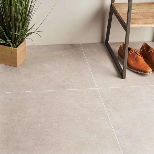 Shower | 1 sq. ft. Lines Greige 24×24 Matte Porcelain Tile Greige Bathroom Bathroom