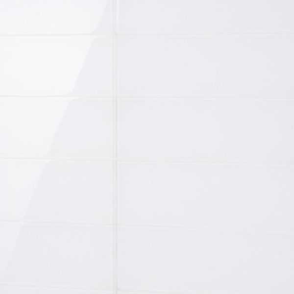 Shower | 1 sq. ft. Loft Super White 6×18 Polished Glass Subway Tile for Wall Backsplash & Kitchen Backsplash & Kitchen