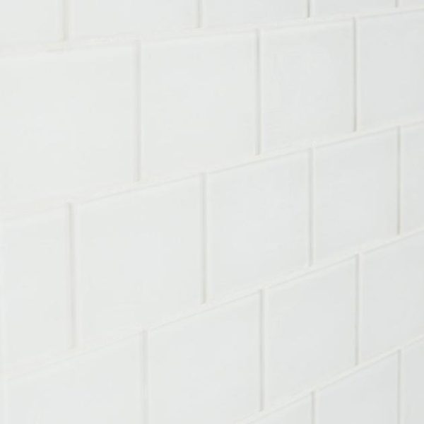 Shower | 1 sq. ft. Loft Super White Frosted 3×6 Glass Subway Wall Tile Super White Frosted Backsplash & Kitchen Backsplash & Kitchen