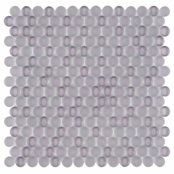 Shower | 1 sq. ft. Loft Wisteria 3/4″ Penny Round Glass Tile Wisteria Penny Bathroom Bathroom