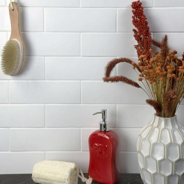 Shower | 1 sq. ft. London White 3×9 Matte Ceramic Subway Wall Tile Backsplash & Kitchen Backsplash & Kitchen