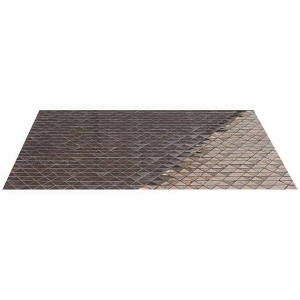 Shower | 1 sq. ft. Magma Triangles Bronze 2″ Polished Lava Stone Mosaic Tile Triangles Bathroom Bathroom