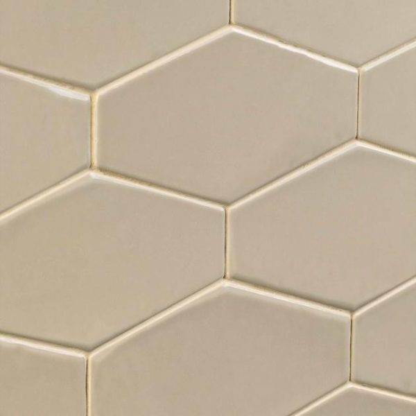 Shower | 1 sq. ft. Manchester Fawn Beige 4×8 Hexagon Glazed Ceramic Wall Tile Beige Bathroom Bathroom