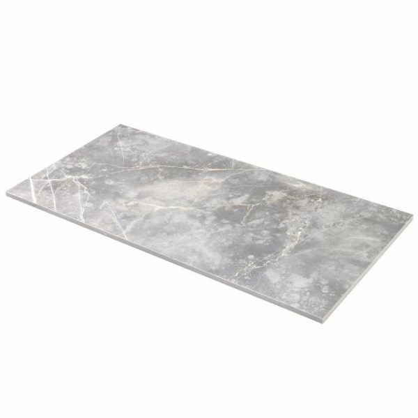 Shower | 1 sq. ft. Marble Tech Grigio Imperiale 12×24 Polished Porcelain Tile Gray Polished Bathroom Bathroom