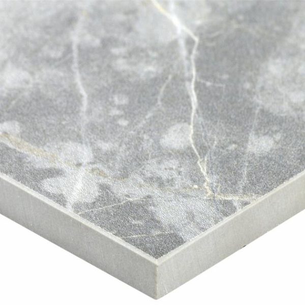 Shower | 1 sq. ft. Marble Tech Grigio Imperiale 12×24 Polished Porcelain Tile Gray Polished Bathroom Bathroom