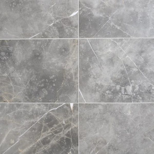 Shower | 1 sq. ft. Marble Tech Grigio Imperiale 12×24 Polished Porcelain Tile Gray Polished Bathroom Bathroom