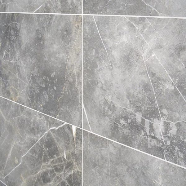 Shower | 1 sq. ft. Marble Tech Grigio Imperiale 12×24 Polished Porcelain Tile Gray Polished Bathroom Bathroom