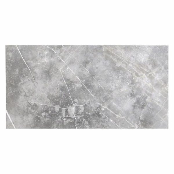 Shower | 1 sq. ft. Marble Tech Grigio Imperiale 12×24 Polished Porcelain Tile Gray Polished Bathroom Bathroom