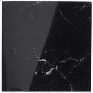 Shower | 1 sq. ft. Marble Tech Port Laurent 6×6 Polished Nero Marquina Look Porcelain Tile Black Polished Bathroom Bathroom