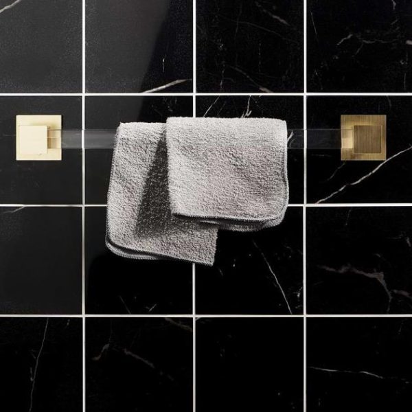 Shower | 1 sq. ft. Marble Tech Port Laurent 6×6 Polished Nero Marquina Look Porcelain Tile Black Polished Bathroom Bathroom