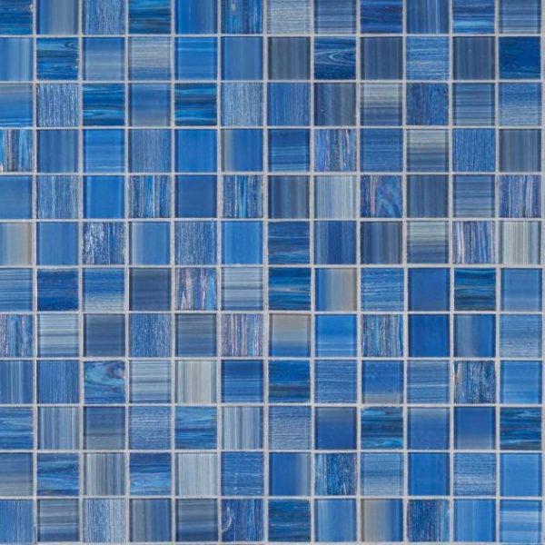 Shower | 1 sq. ft. Marley Lake Blue 2×2 Polished Glass Mosaic Lake Bathroom Bathroom