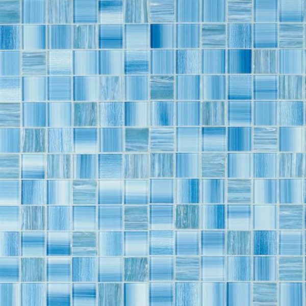 Shower | 1 sq. ft. Marley Ocean Blue 2×2 Polished Glass Mosaic Ocean Bathroom Bathroom