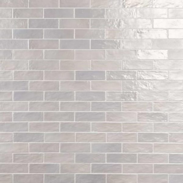 Shower | 1 sq. ft. Montauk Fog Gray 2×8 Mixed Finish Ceramic Subway Tile Fog Gray Backsplash & Kitchen Backsplash & Kitchen