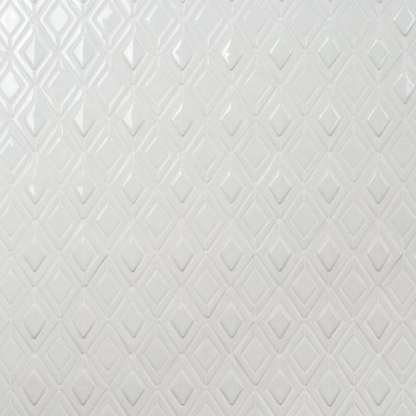 Shower | 1 sq. ft. Nabi Jewel Glacier White 3D Crackled Glossy Glass Mosaic Tile Glacier White Polished Bathroom Bathroom