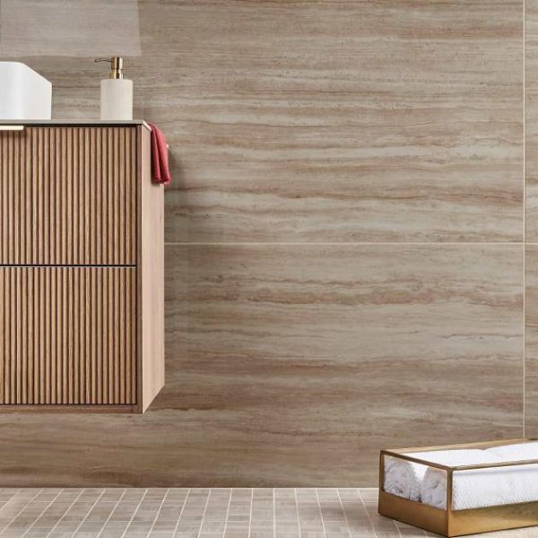 Shower | 1 sq. ft. Nashville Beige 24×48 Travertine Look Polished Porcelain Tile Beige Polished Bathroom Bathroom