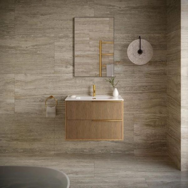 Shower | 1 sq. ft. Nashville Beige 24×48 Travertine Look Polished Porcelain Tile Beige Polished Bathroom Bathroom