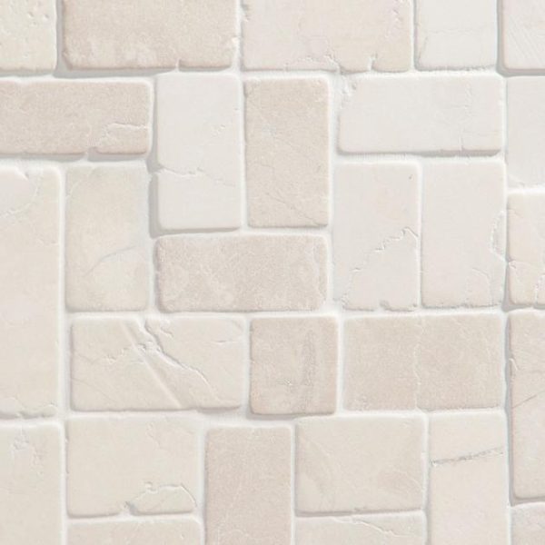 Shower | 1 sq. ft. Nature Antique Lovina White Pebble Honed Mosaic Tile Lovina White Shower Lovina White